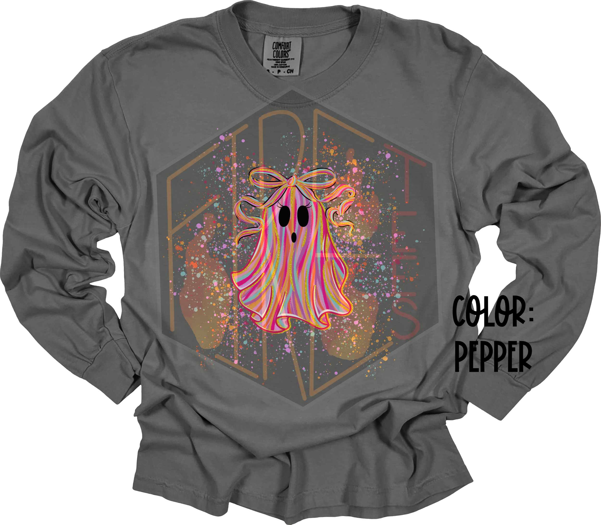 Pink Ghost Comfort Color Crew