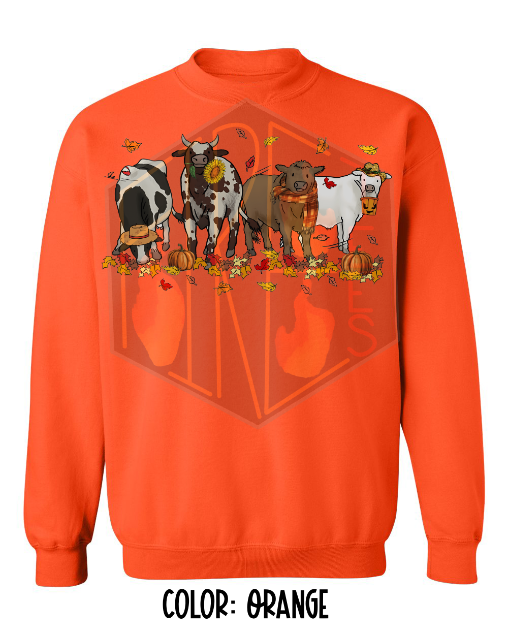 Fall Cows Gildan Crew Neck