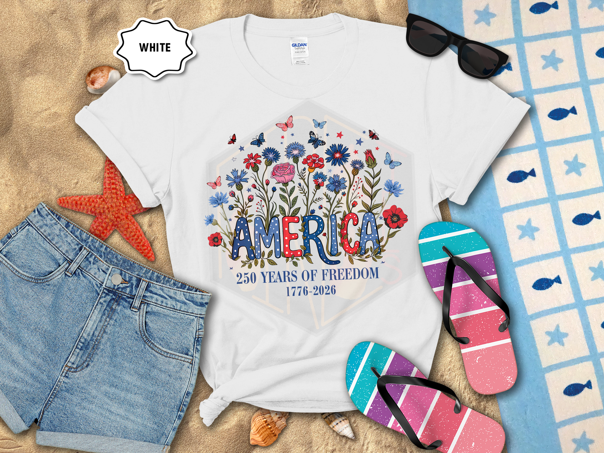 Floral USA T-Shirt