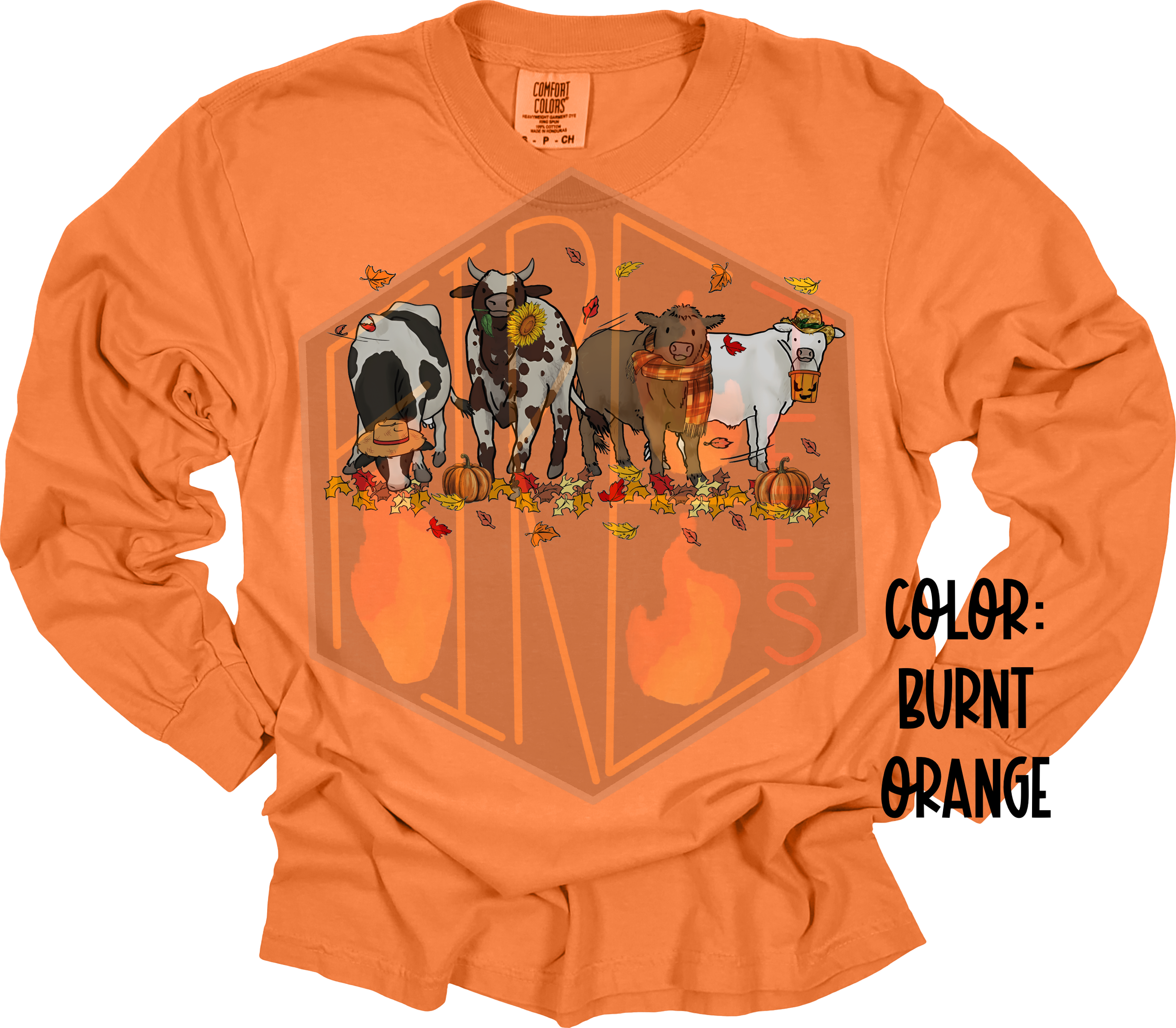 Fall Cows Comfort Color Longsleeve