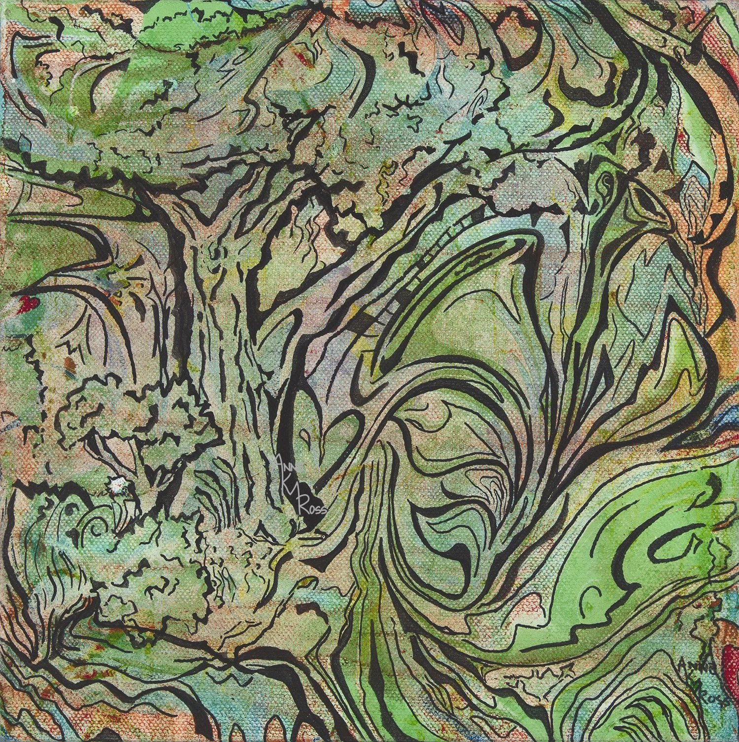 Anne Ross Swamp Music 10 x 10 acrylic and marker on canvas watermarked for web.jpg
