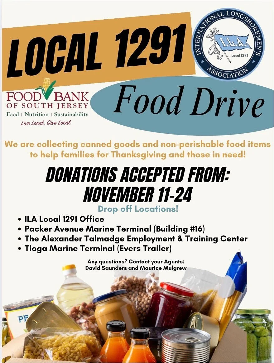 🦃 Thanksgiving Food Drive Alert!
 We&rsquo;re proud to partner with the Food Bank of South Jersey this year to help support families in need this Thanksgiving. 

Please bring canned goods and non-perishable food items to any of our drop-off location