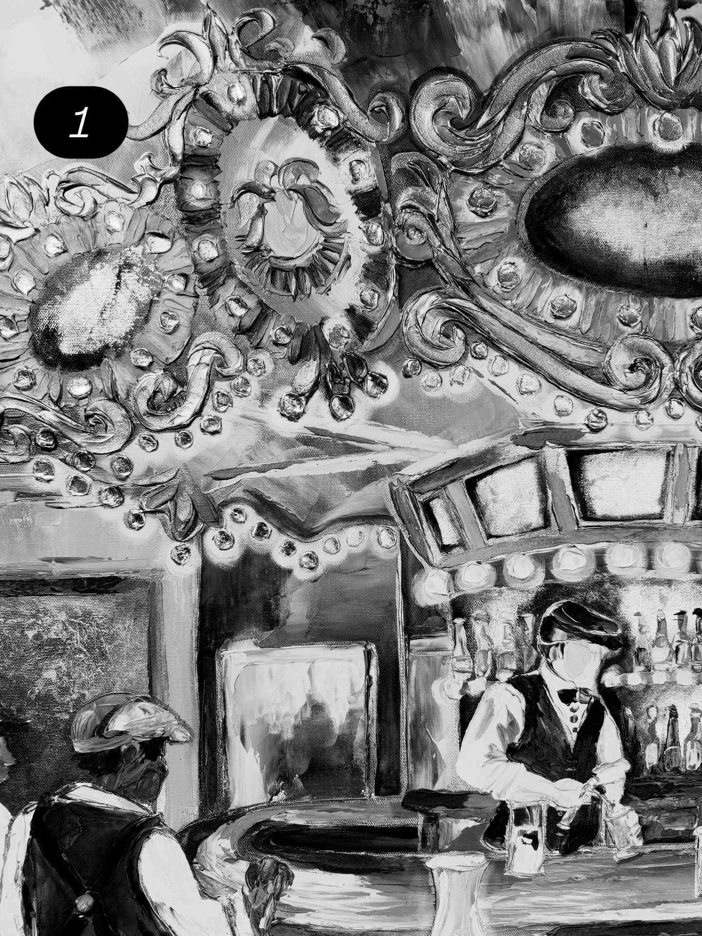 1, 2, 3, or 4???
>>> Out of these snippets of collection paintings, which are YOU most excited to see in person?!? 🖤🤍🖤🤍