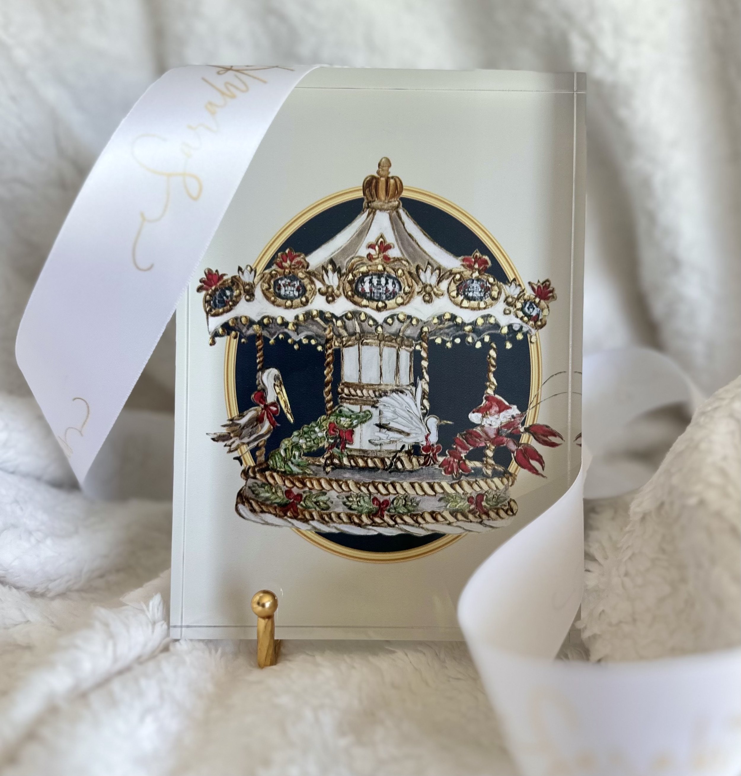 "Cajun Christmas Carousel" Acrylic block