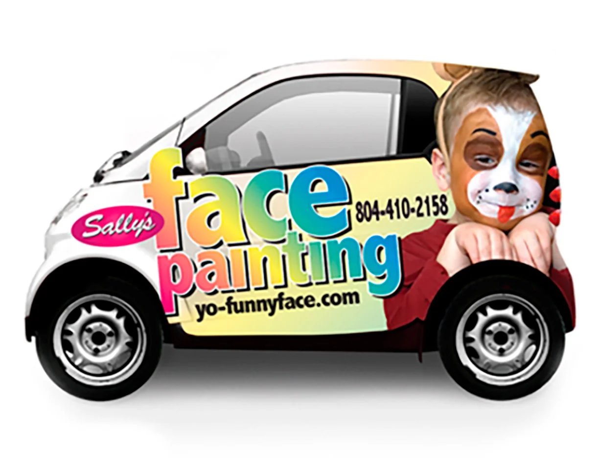 Sallyl's Funny Face Logo and Vehicle Wrap
