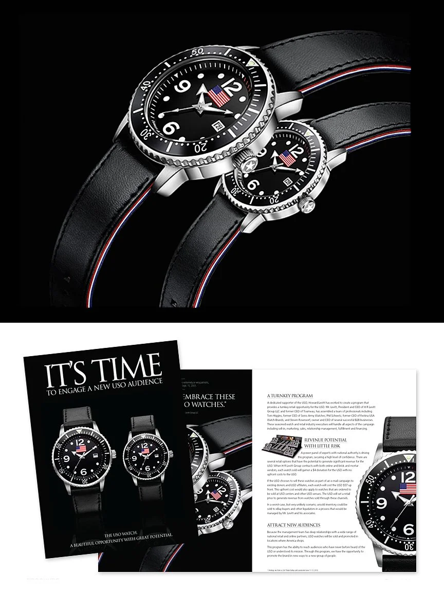 USO NY Watch & Brochure Glenn Gemmell Designer  of watch and brochure. Also the writer.