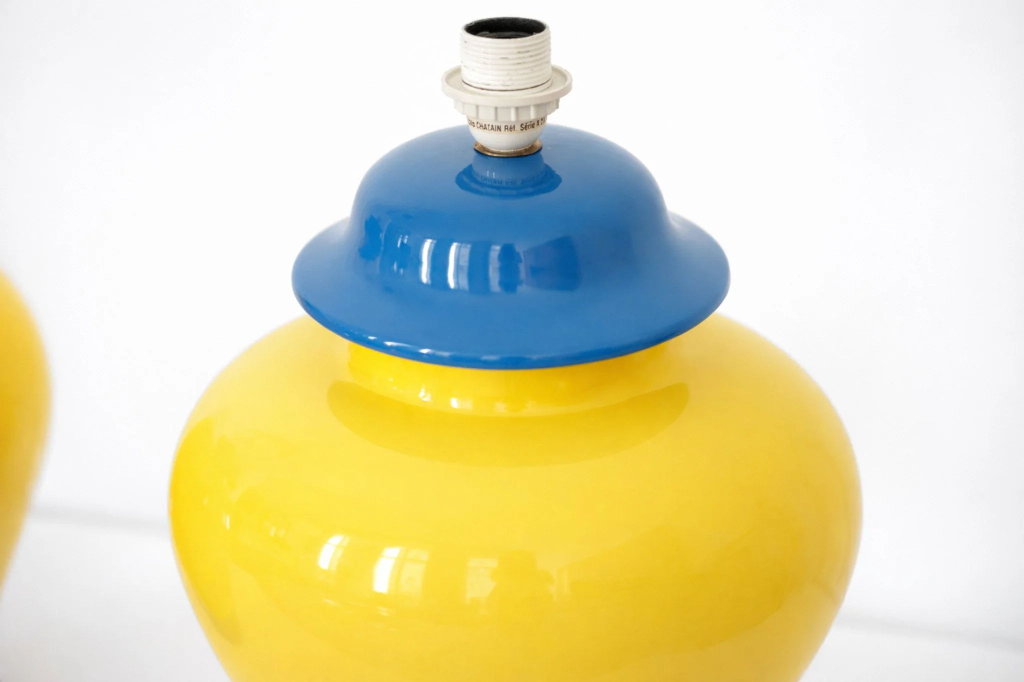 Pair of ceramic lamps yellow & Blue 8.jpg
