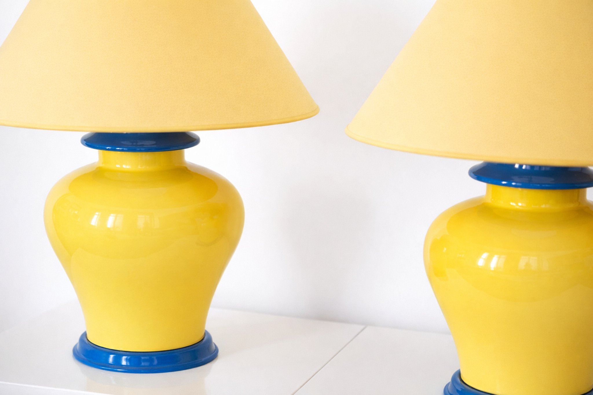 Pair of ceramic lamps yellow & Blue 9.jpg