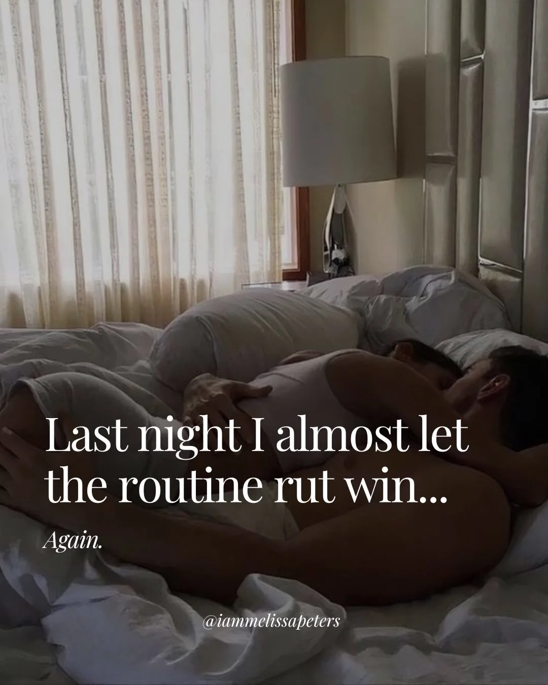 Last night I felt it creeping in.

The routine. The familiar drift. The comfortable slide into another autopilot evening.

And listen - after 16.5 years together, that&rsquo;s normal. The momentum of a compounding routine is real. 

Life can creep in