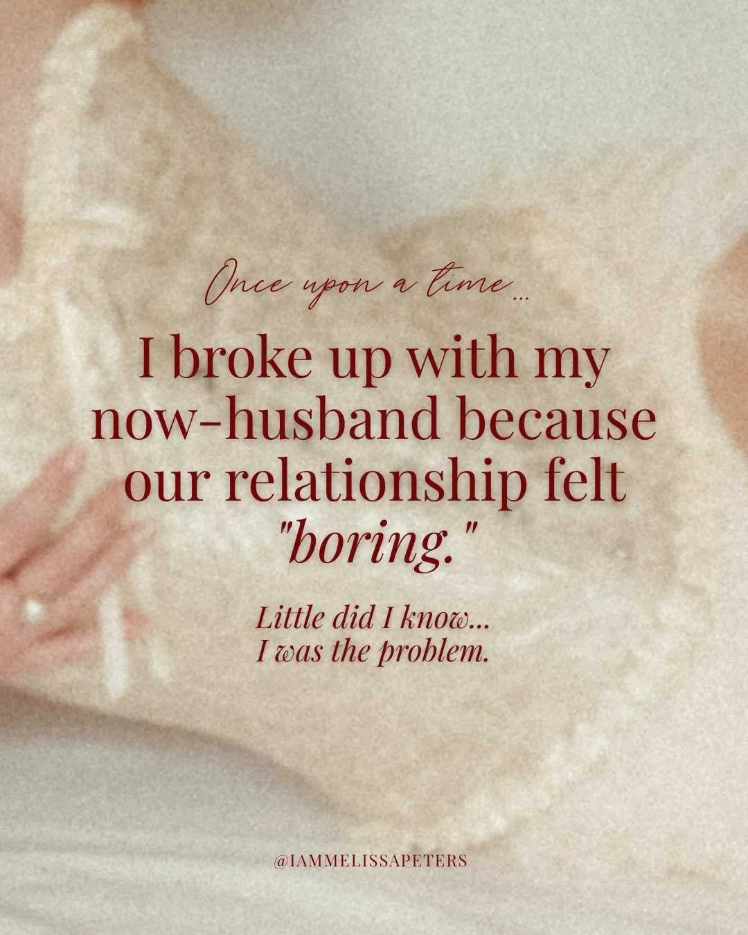 Maybe the relationship itself isn&rsquo;t boring.

Maybe your nervous system just doesn&rsquo;t know how to receive healthy, safe, secure, love yet. 

This is a pattern - not your destiny - and patterns can be transformed. 

You can become the woman 