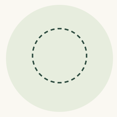 A light green background with a dashed circle inside a larger solid circle.