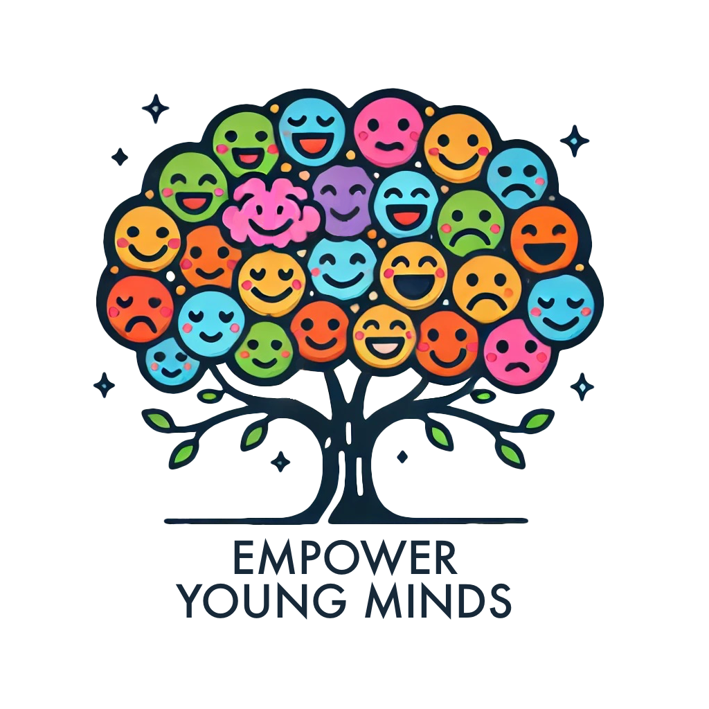A colorful illustration of a tree with many smiling, sad, and neutral face emojis as leaves. The text below reads 'Emotions Matter'.