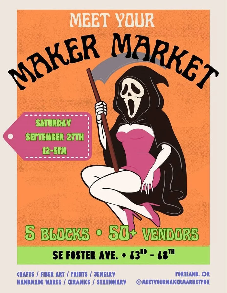 September&rsquo;s Meet Your Maker Market (@meetyourmakermarketpdx) is this Saturday, September 27.🤙🏾You know what to do: 
Do the Foster stroll, support local makers, and visit all of our lovely shops and places to eat &amp; drink.❤️

Saturday, Sept