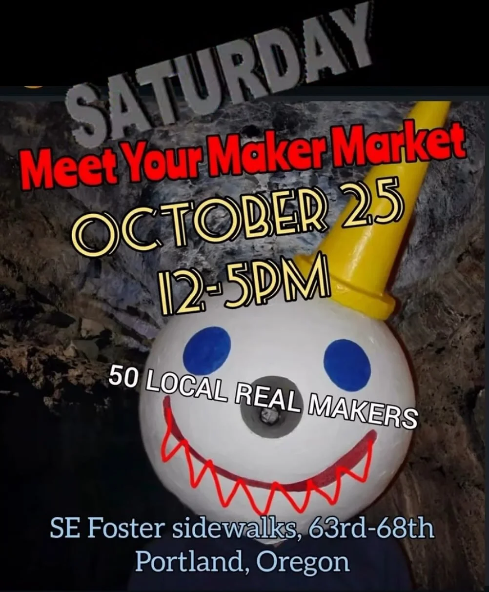 🗓️It’s that time of the month! @meetyourmakermarketpdx is back this Saturday, October 25th.👏🏽
👉🏽You know the drill: make your way to Foster, support local makers, and visit all the shops and bars and cafes along the way.
✨This is the las