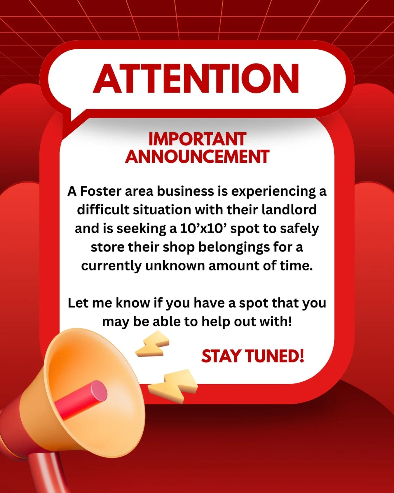 Hey Community Crew! Yes that means all of you wonderful followers.

@singerjermaine over at @theheightspdx is needing some help finding a place to store his shop belongings.

If you happen to be blessed with a large, secured space that is 10&rsquo;x1