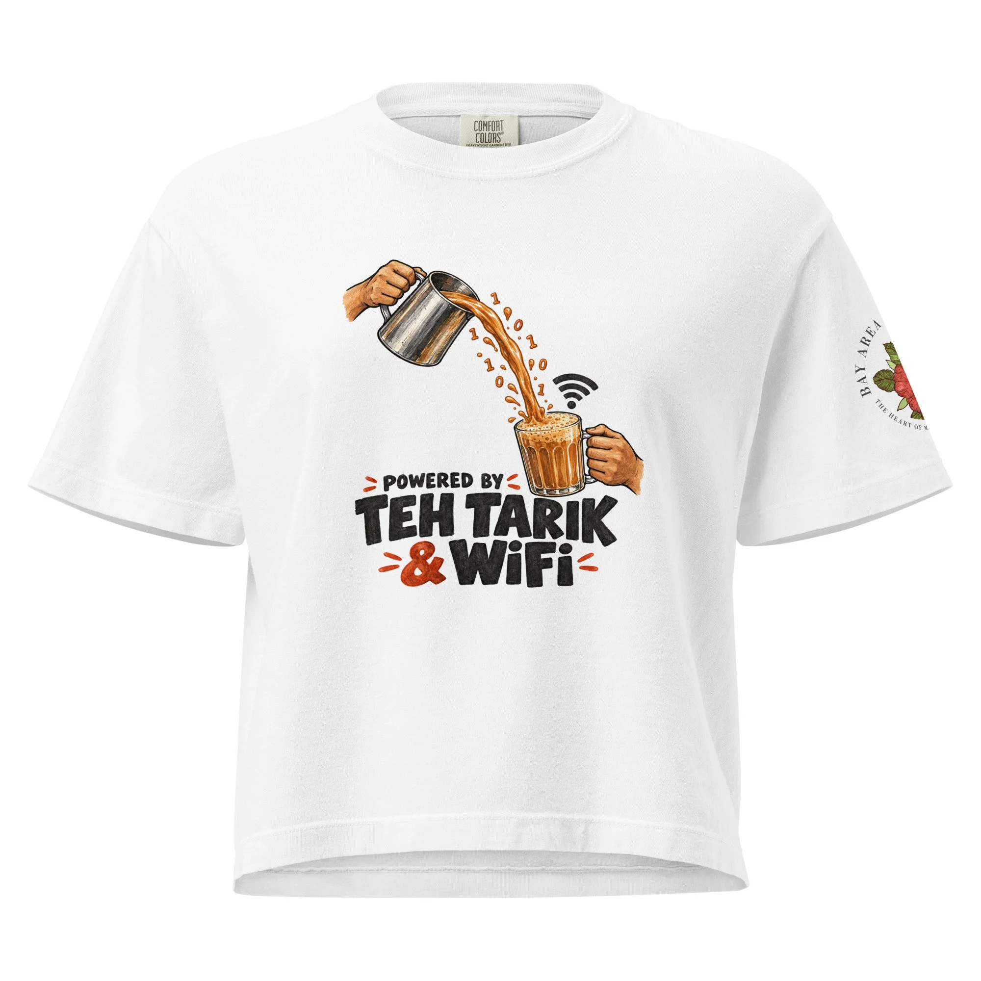 Powered by Teh Tarik & WiFi | Bay Area Malaysians Boxy Tee