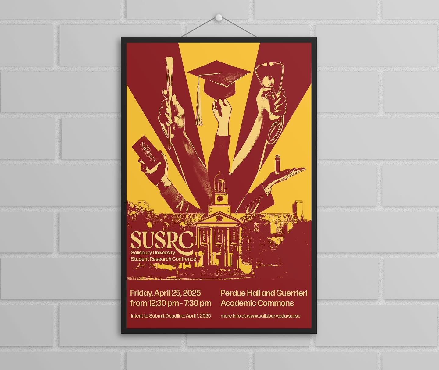 it is my honor to announce my poster design was chosen to advertise the Salisbury University Student Research Conference this spring! I went through many iterations of design ideas, but eventually landed on &ldquo;torn edges&rdquo;graphic style based