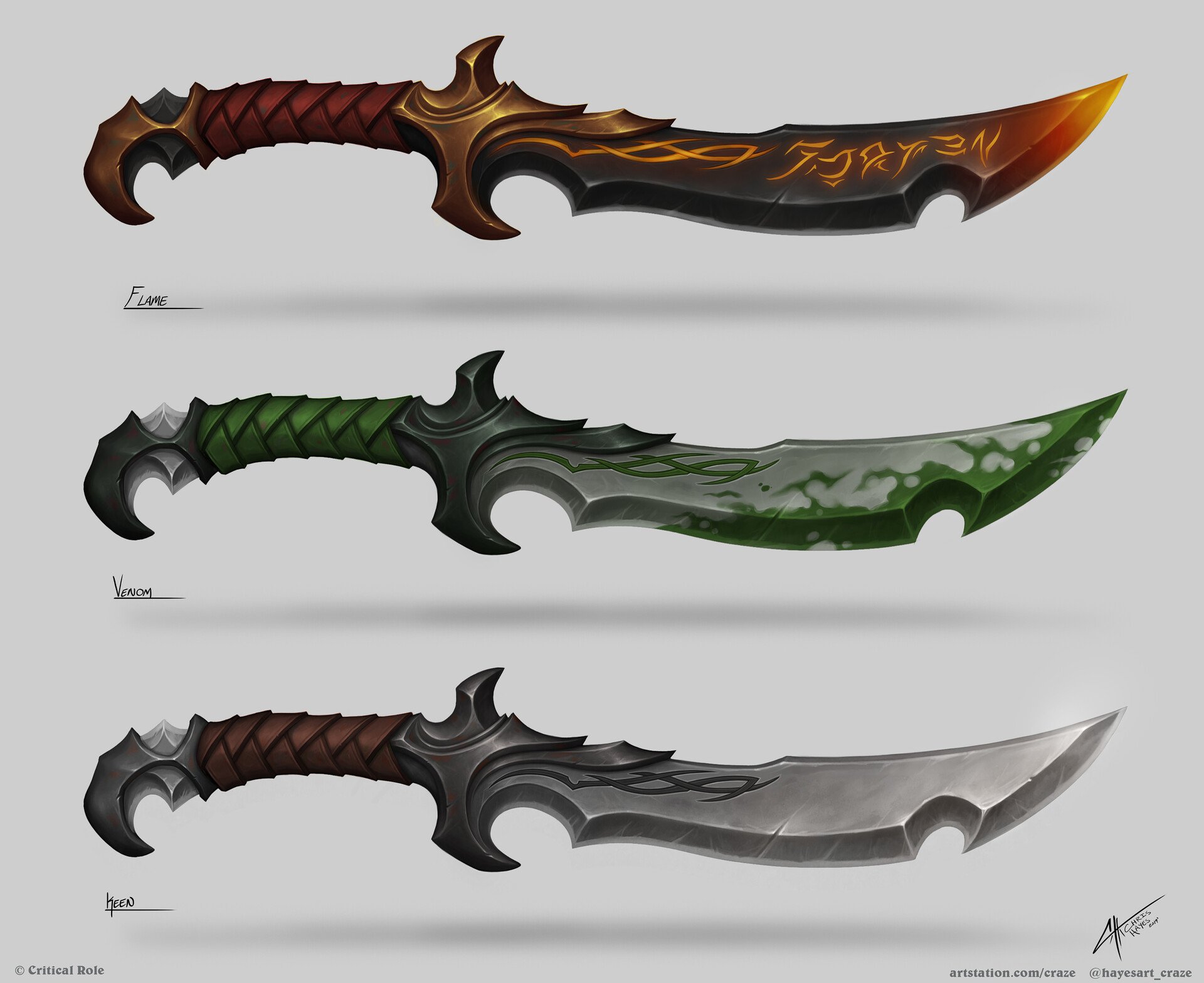 Dagger Dagger Dagger - Letter Opener Concept Art / Critical Role Kickstarter Rewards