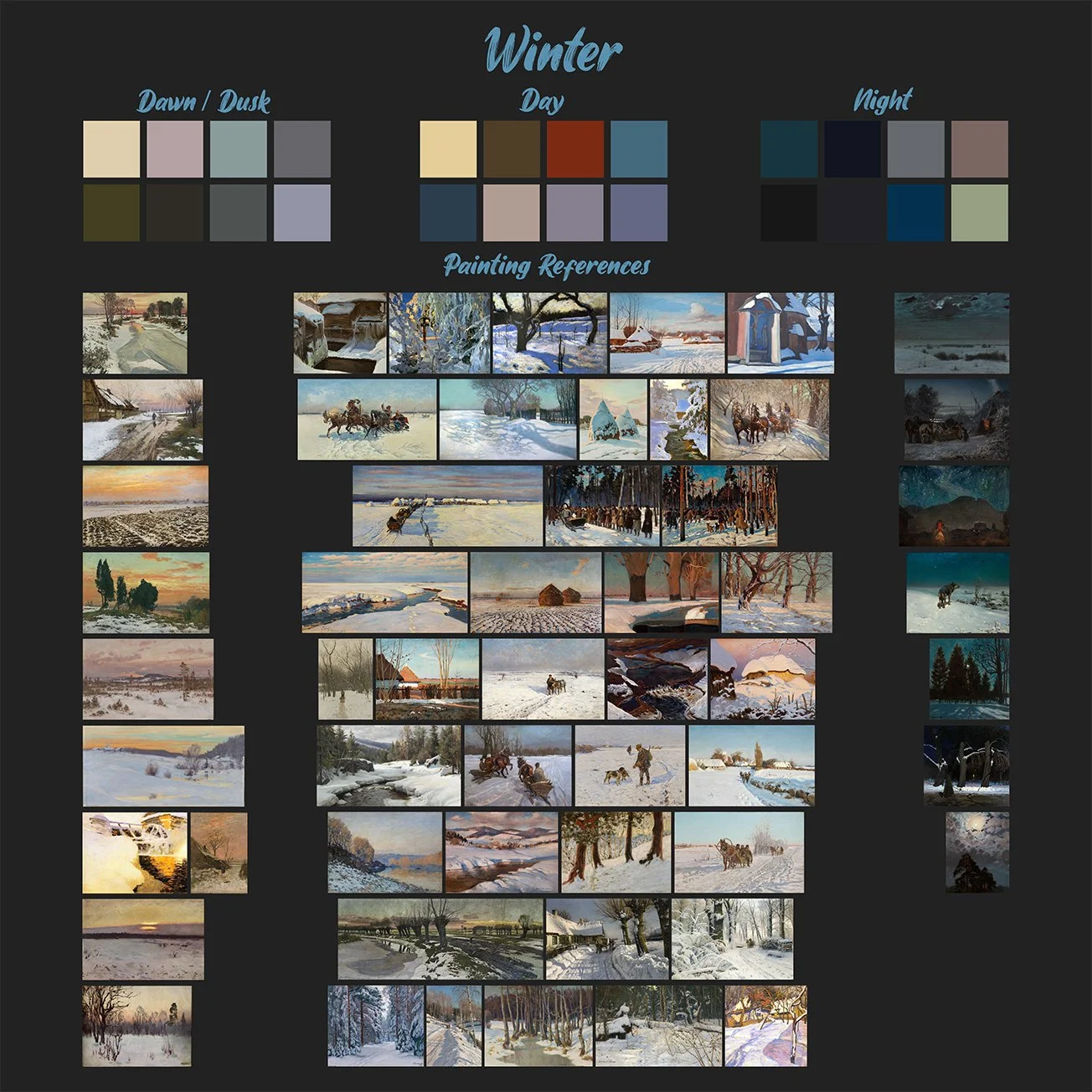 Winter color palette.