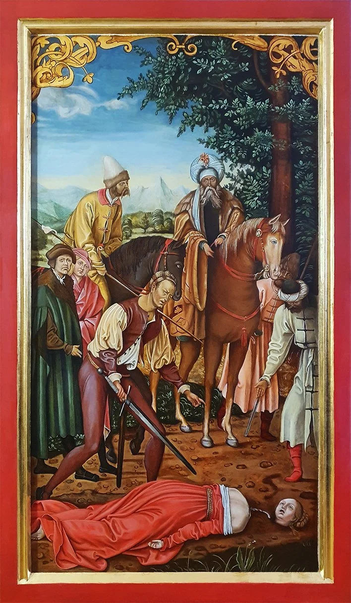 Reconstruction of the "Beheading of st. Catherine of Alexandria" by Hans Suss von Kulmbach (1514-15). 2019.
