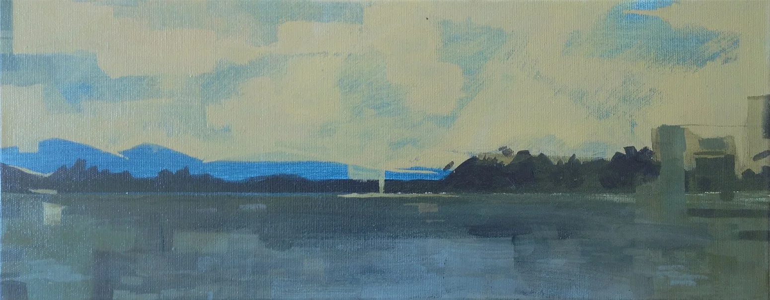 "A green landscape", acrylic on canvas, 20x50cm, 2016.