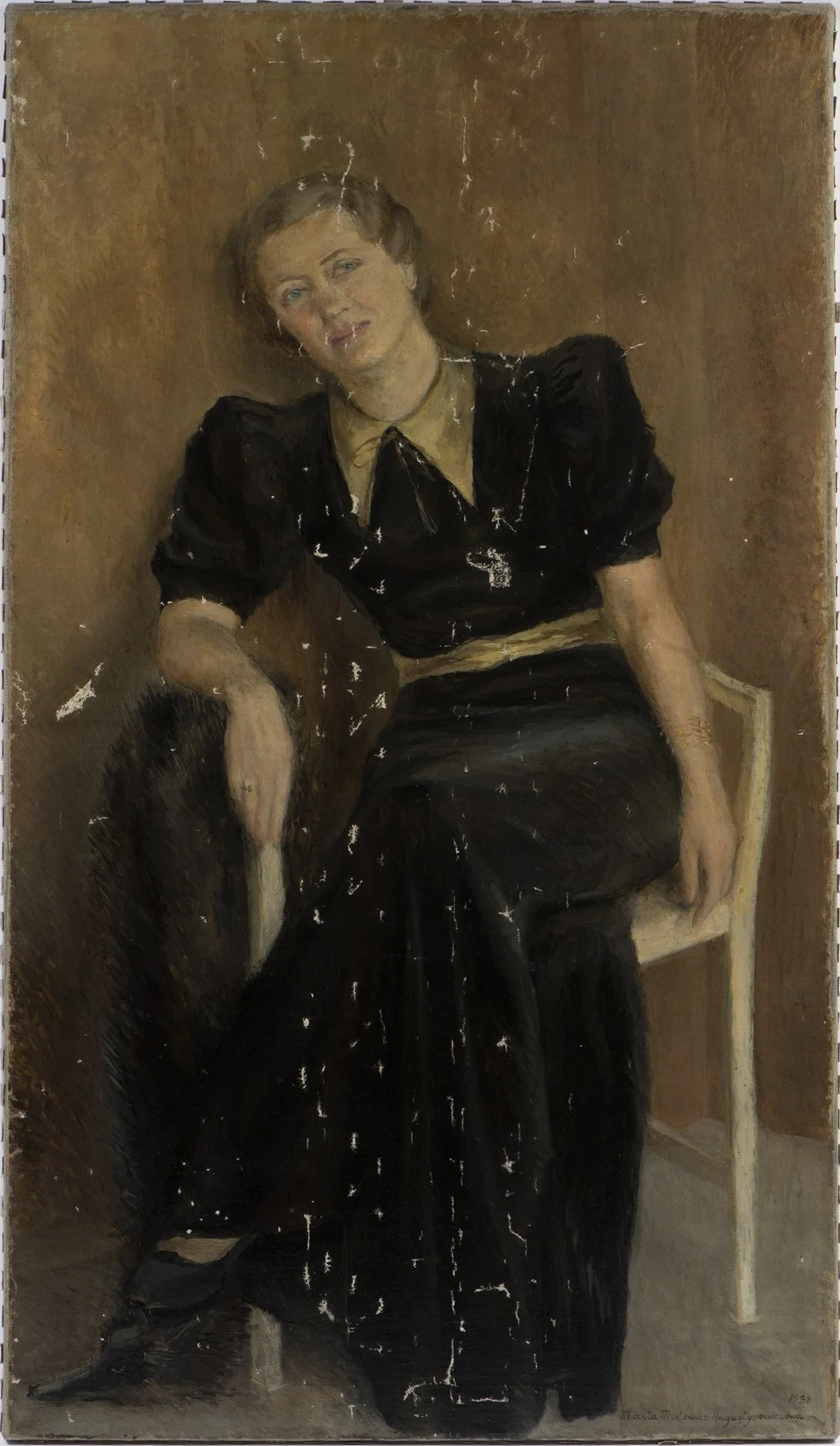 After cleaning and filling losses in the ground layer.