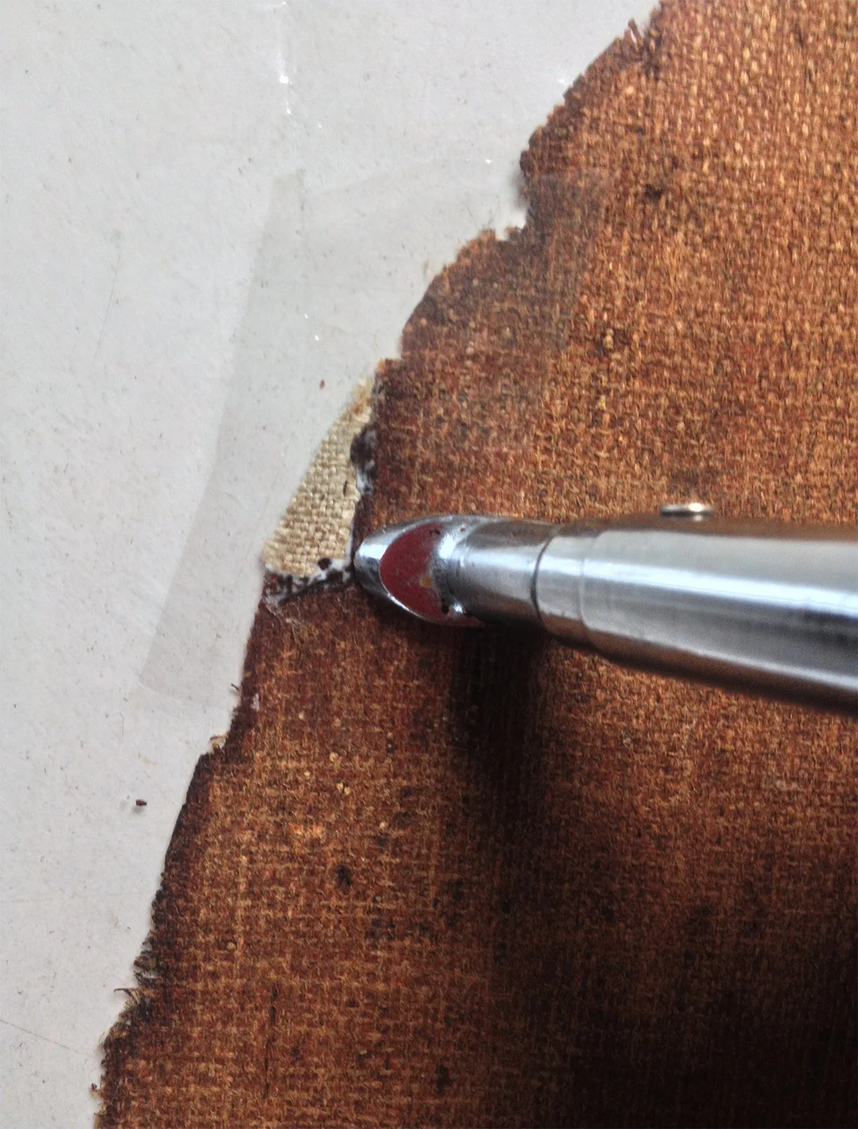 The process of making the fabric patches.