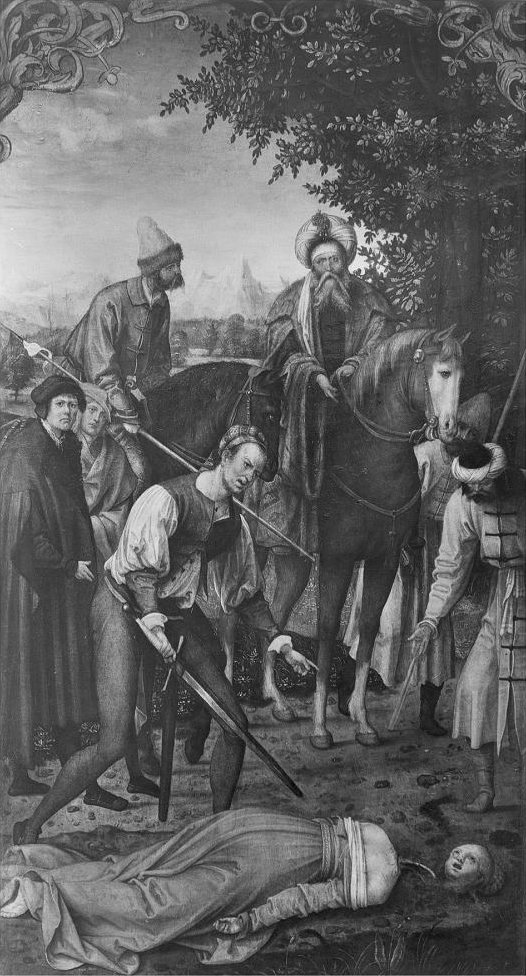 B&W pre-WWII photograph of the lost painting.