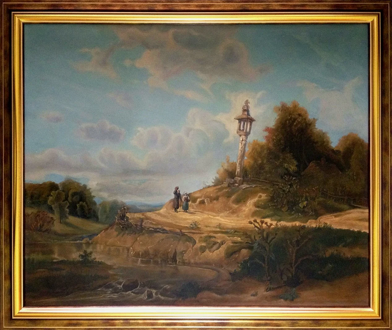 Copy of "A road near the stream" by Wojciech Gerson (1854). Painted from a photograph, 53x64cm, 2017.