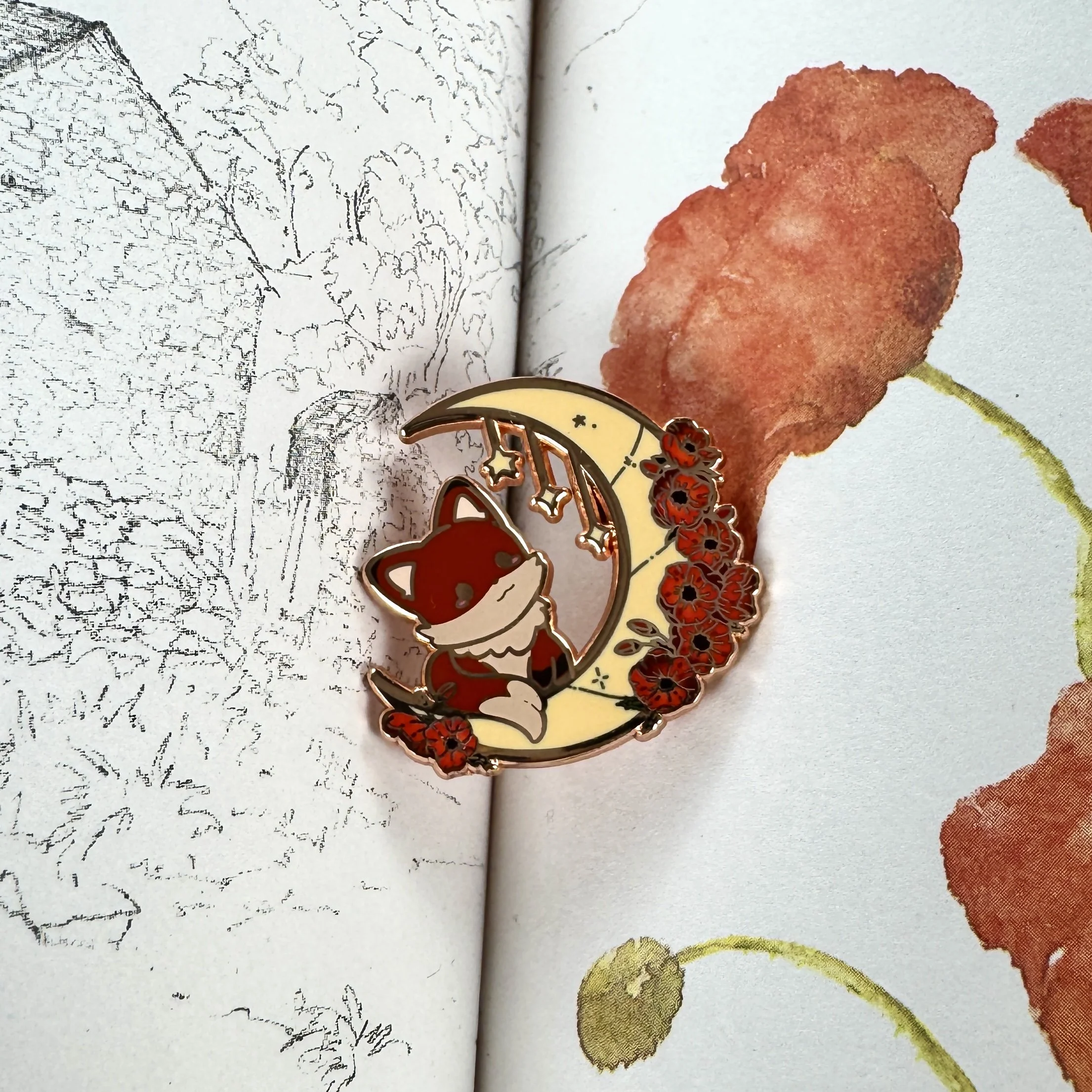 Moon Fox - Enamel Pin