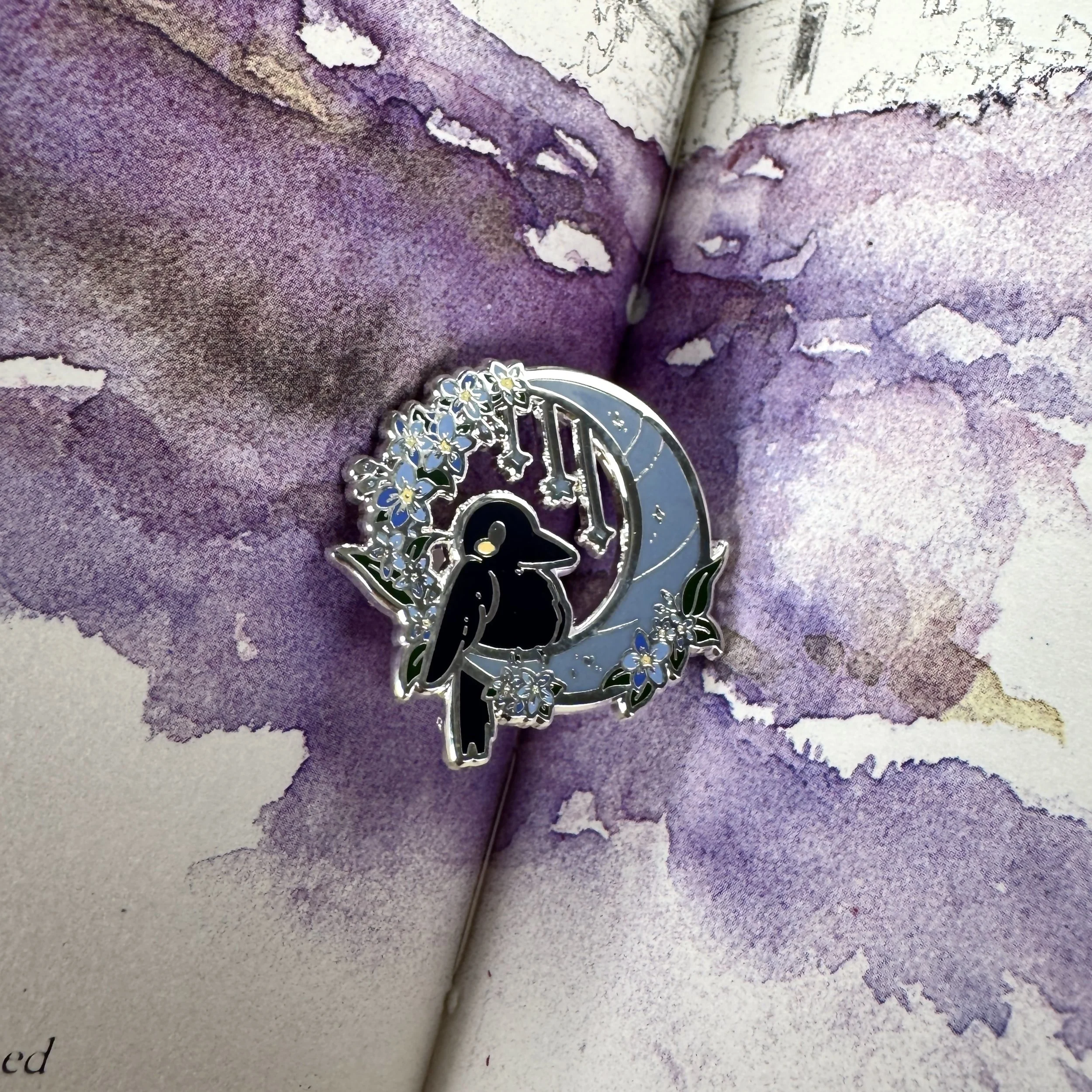 Moon Raven - Enamel Pin