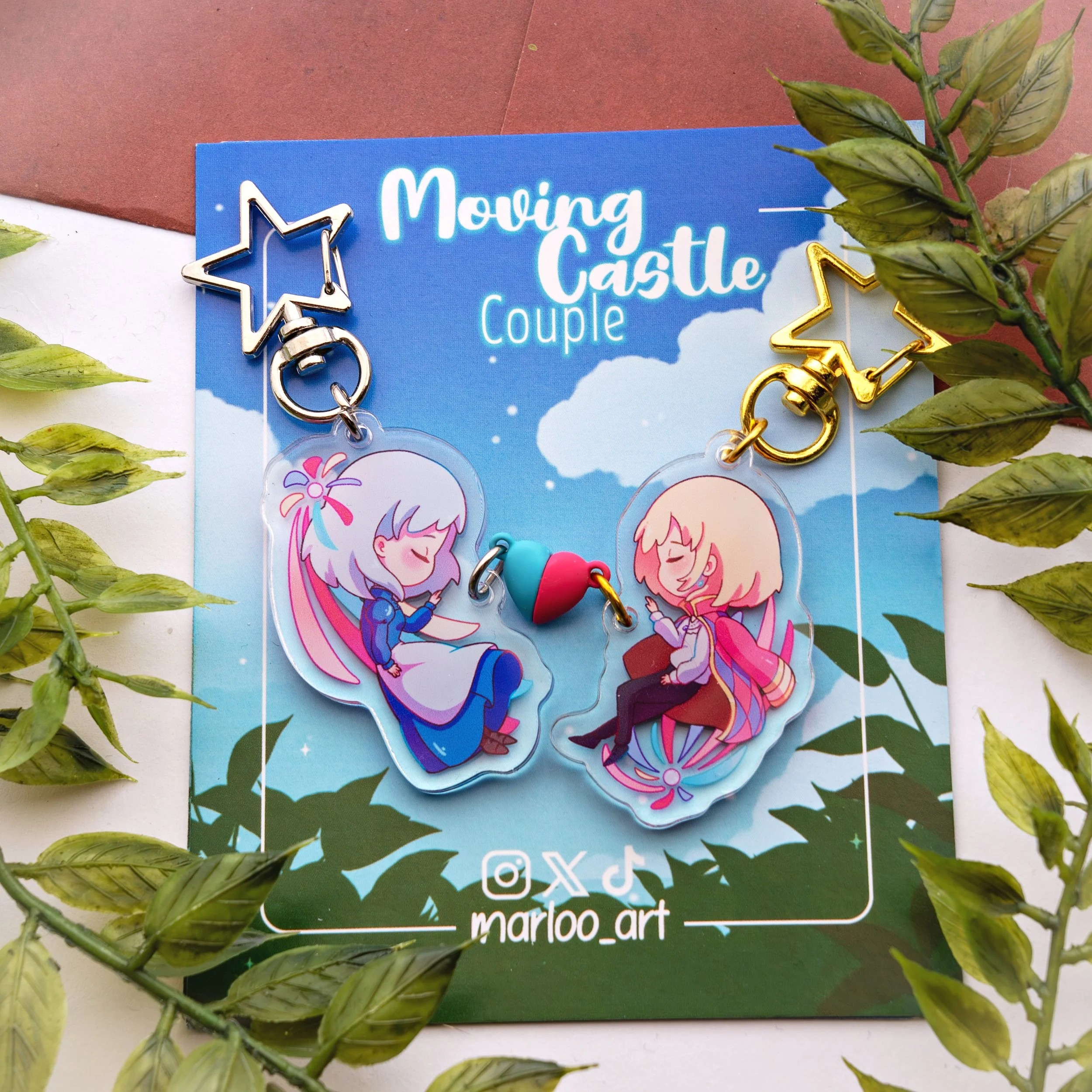 Howls Moving Castle Couple Keychain