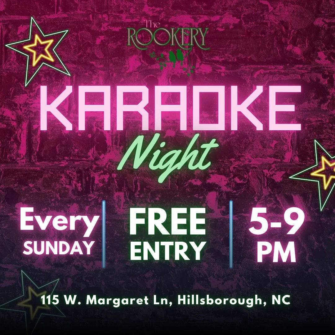 Finish the weekend strong and come do some karaoke with @richard.haws3 !!! 

#therookeryhillsborough #hillsboroughnc #explorenc #karaoke #karaokenight