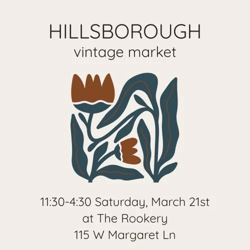 Make a day of it in Hillsborough this Saturday 🛍️🌿

Start your morning at the farmers market grabbing your veggies for the week, then swing by the Hillsborough Vintage Market from 11:30&ndash;4:30! We&rsquo;ve got an incredible lineup of vintage fi