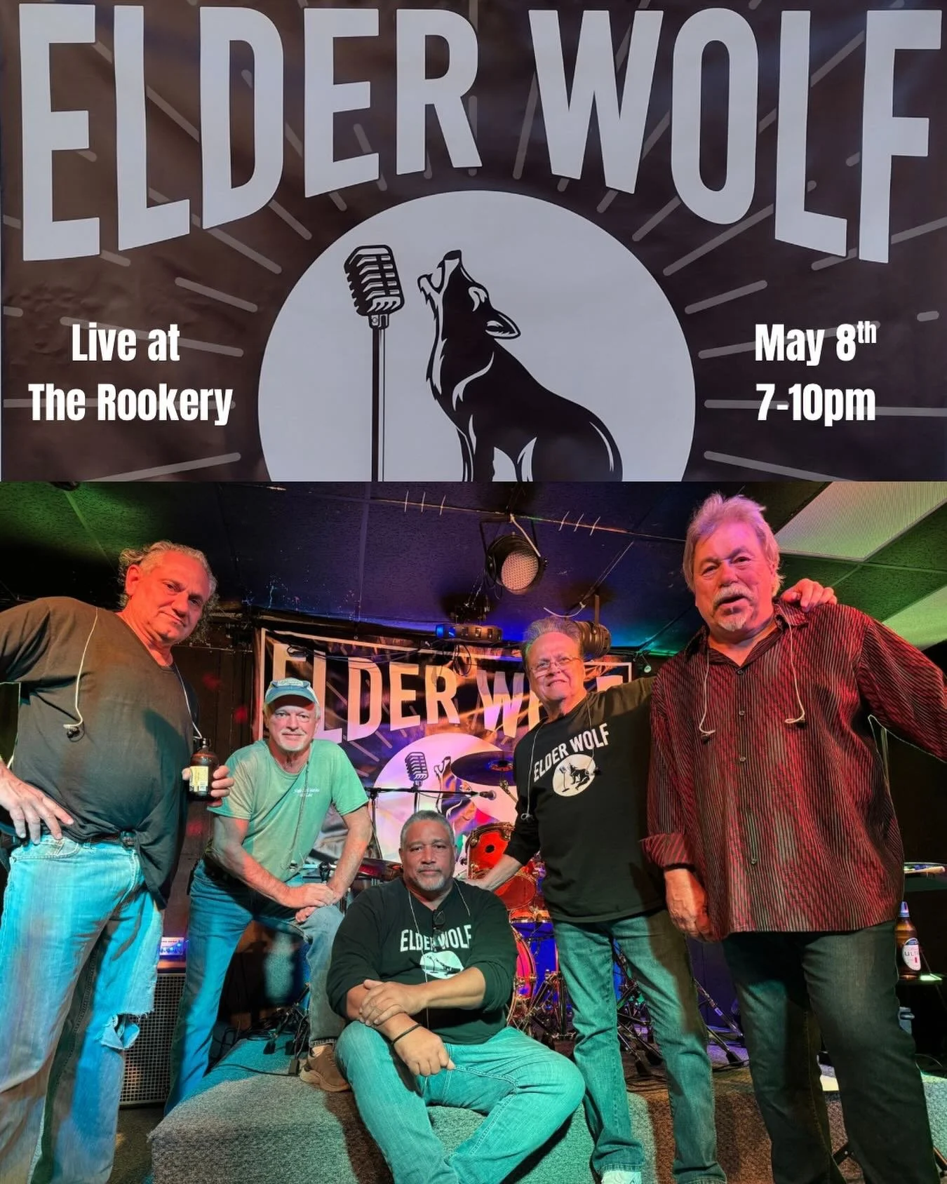 Friday night = full band energy 🎶

Elder Wolf Band is back from 7&ndash;10pm bringing a mix of Motown, classic rock, and a little beach to keep things easy and fun all night long.

#elderwolfband #therookeryhillsborough #hillsboroughnc #livemusic #c