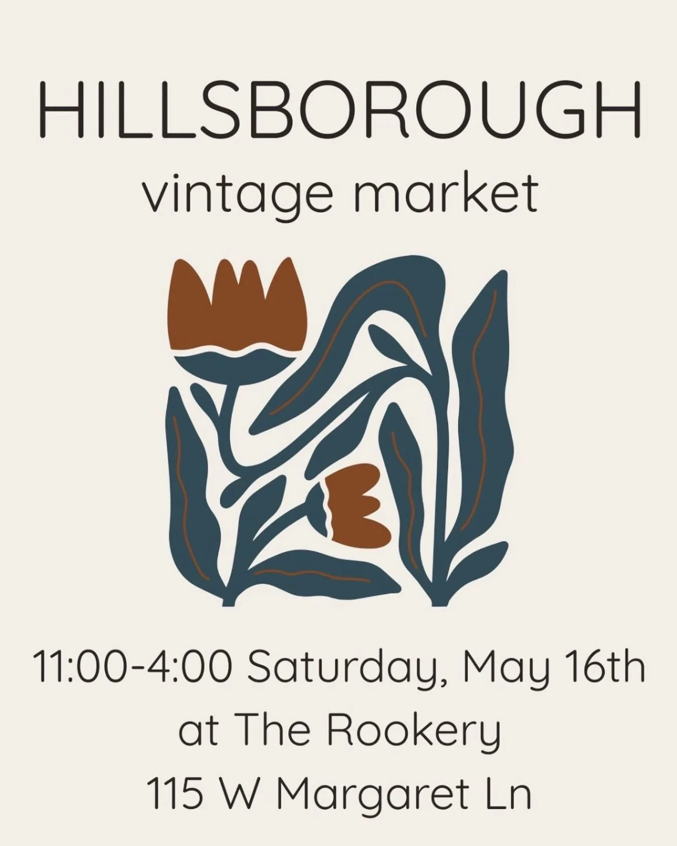 Don&rsquo;t miss our THIRD @hillsboroughvintagemarket this Saturday from 11-4!!! If you&rsquo;ve been one of the previous times, it&rsquo;s worth coming back because there is rotating vendors each month so there is always something new to find! 

See