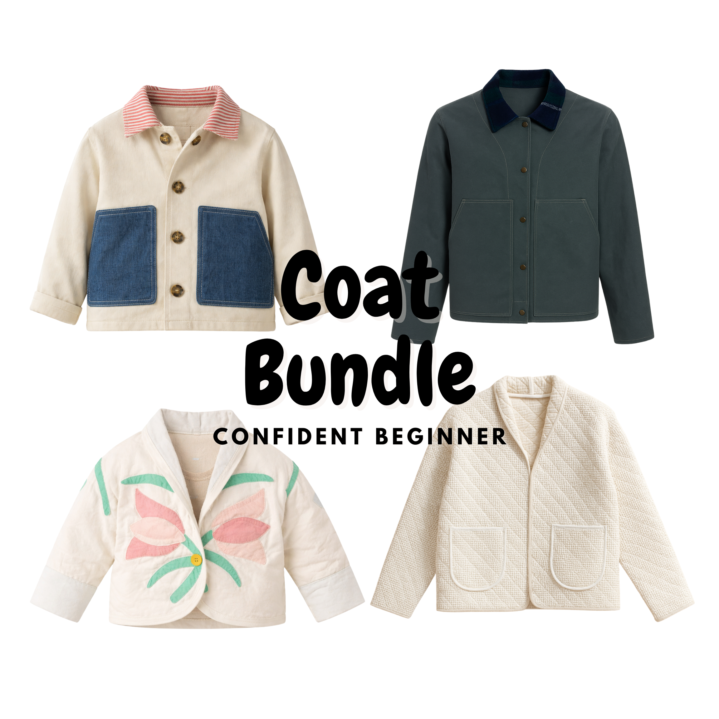 Coat Sewing Pattern Bundle Pack! 4 Coat Patterns in 1 bundle pack