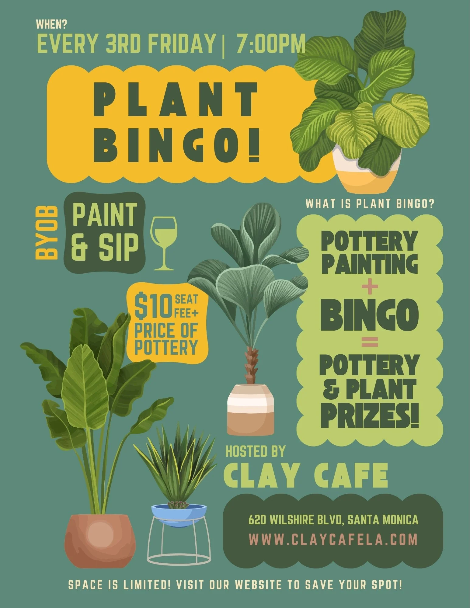 paint and sip bingo event in Santa Monica