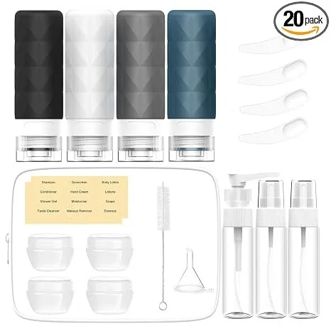 Leak proof TSA approved travel bottles for toiletries