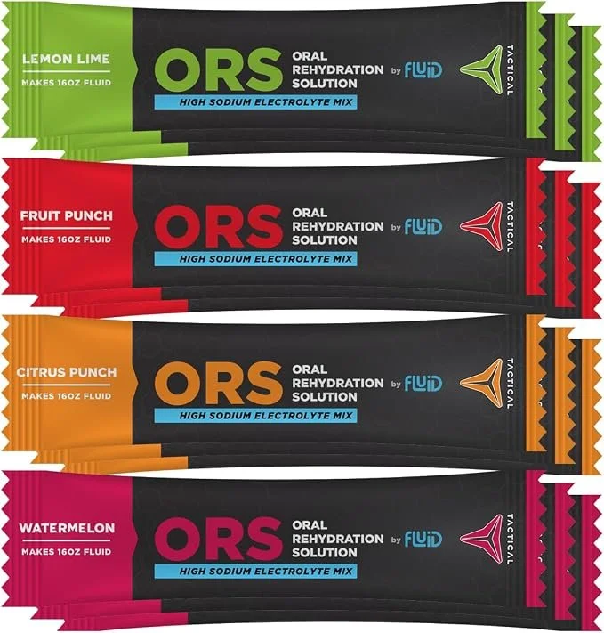 Electrolyte hydration packets for preventing dehydration while traveling
