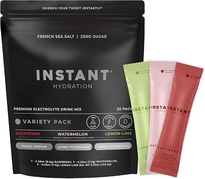 Portable electrolyte drink mix packets for travel hydration