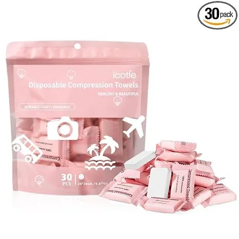 Compressed cotton face towels for travel, camping, and outdoor use