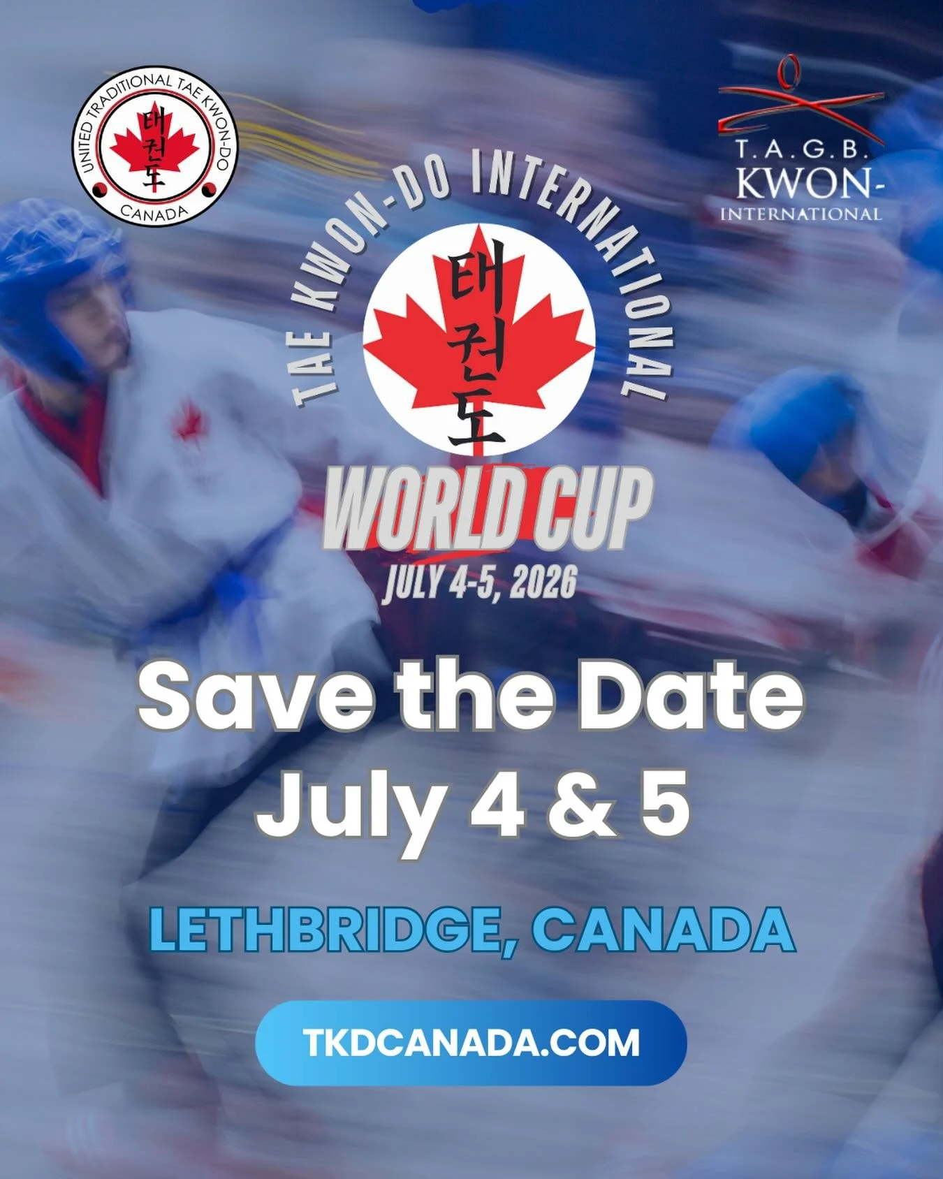 🥋Join us this summer! Mark your calendars and save July 4&ndash;5 for the Tae Kwon-Do International World Cup in Lethbridge! 

🗓️ Registration opens January 1 at tkdcanada.com/worldcup.

Patterns, point sparring, and continuous sparring divisions f