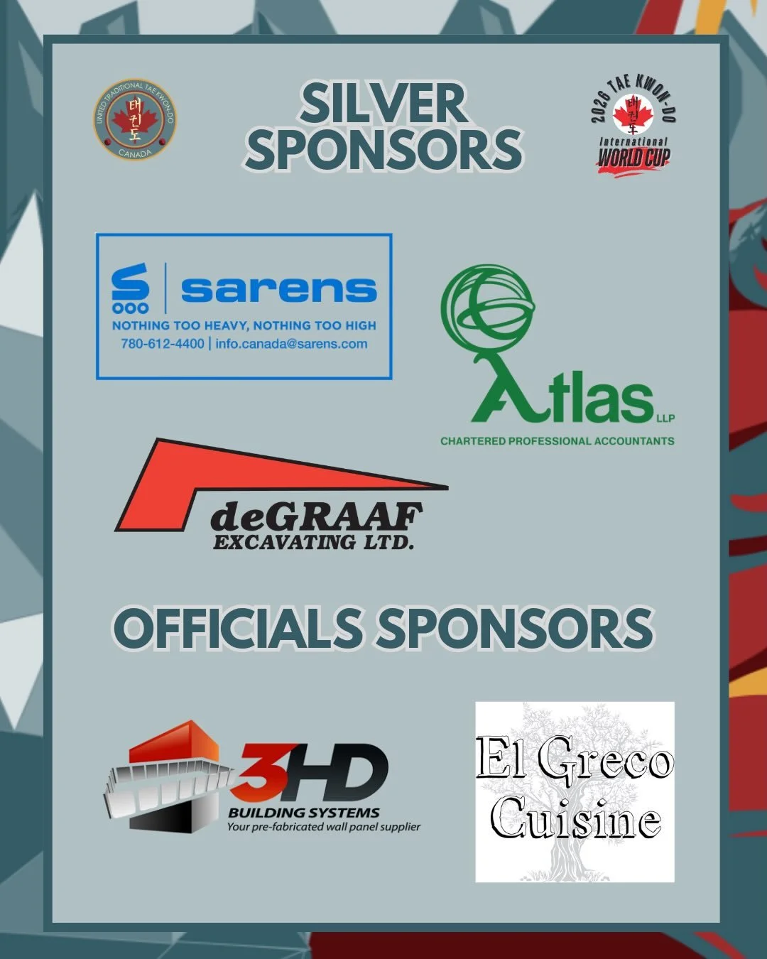 Thank You to our Silver Sponsors and Officials Sponsors! 🩶🥋

Your support strengthens our community, expands access to sport for underprivileged youth through KidSport, and helps Southern Alberta athletes reach national and international stages. 

