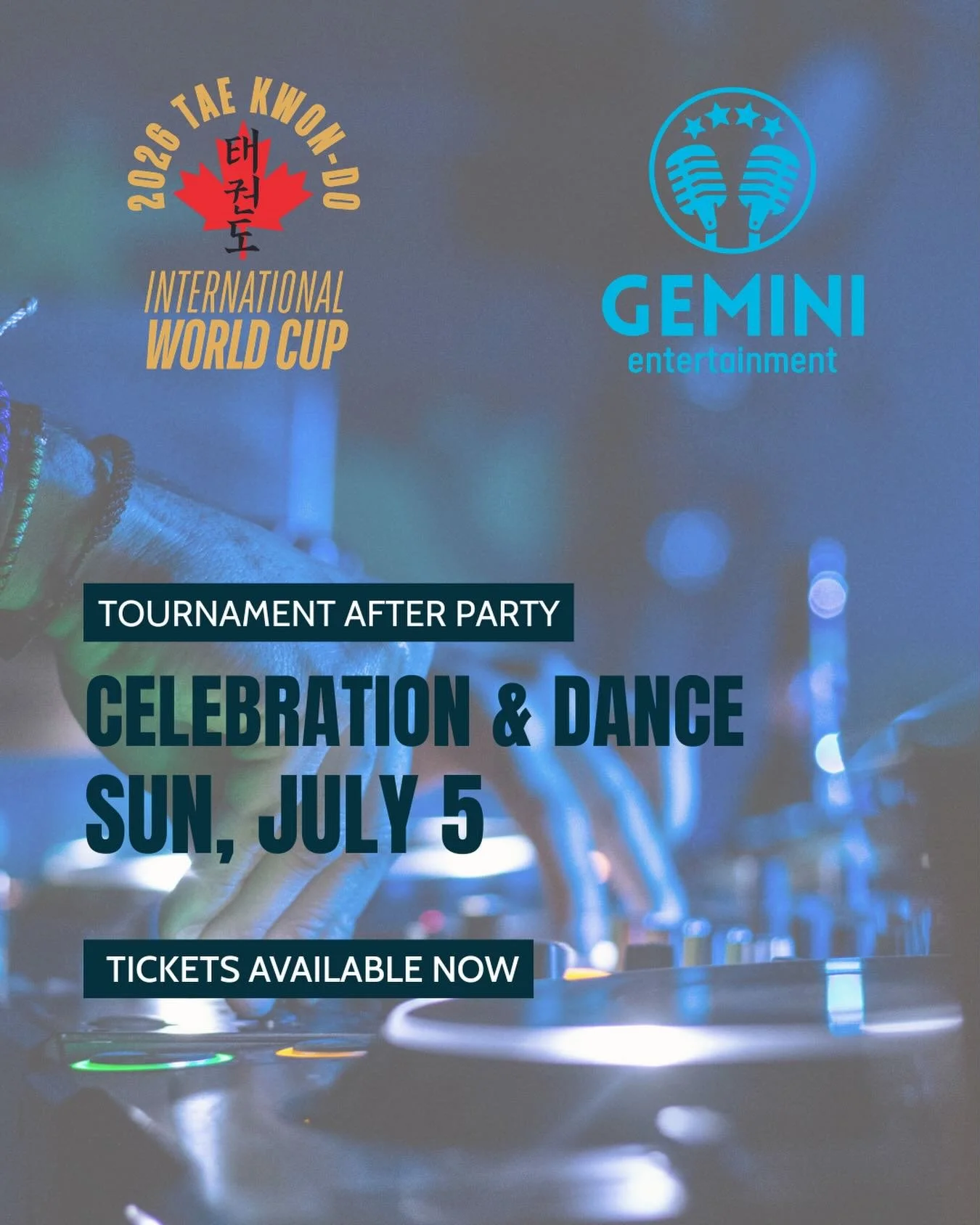 Great music, great company, and a great way to wrap up your TKDI World Cup experience! 🥋🎉

Join us on Sunday, July 5 for the official TKDI World Cup Celebration &amp; Dance&mdash;a chance to relax, connect with other competitors, and celebrate an u