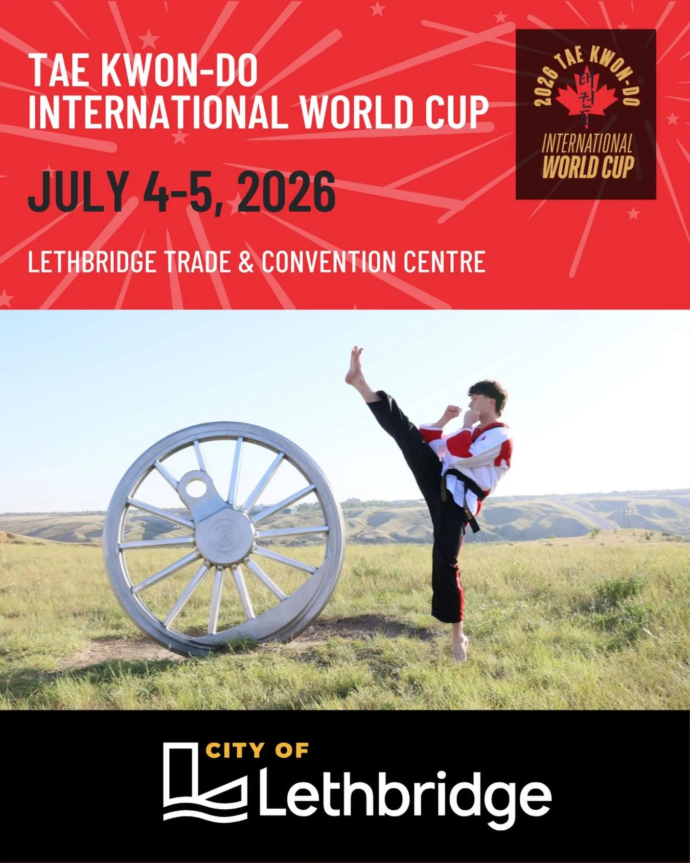 After months of counting down, the wait is almost over! In just over a week, the Tae Kwon-Do International World Cup begins in Lethbridge. 🥋🇨🇦

We&rsquo;re proud to have the support of sponsors like the @cityoflethbridge as we prepare to welcome h
