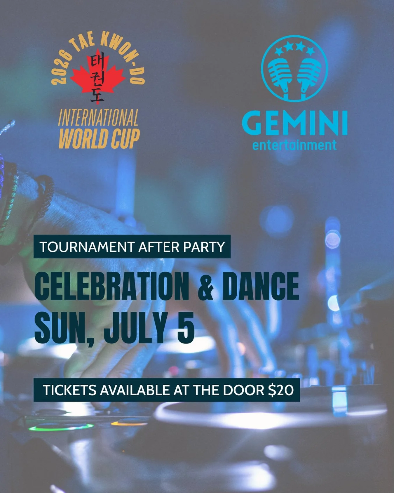 Great music, great company, and a great way to wrap up your TKDI World Cup experience! 🥋🎉

Join us tonight for the official TKDI World Cup Celebration &amp; Dance&mdash;a chance to relax, connect with other competitors, and celebrate an unforgettab