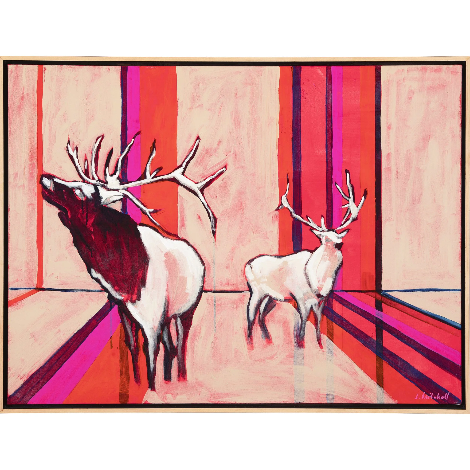 Elks on the Ice (framed)