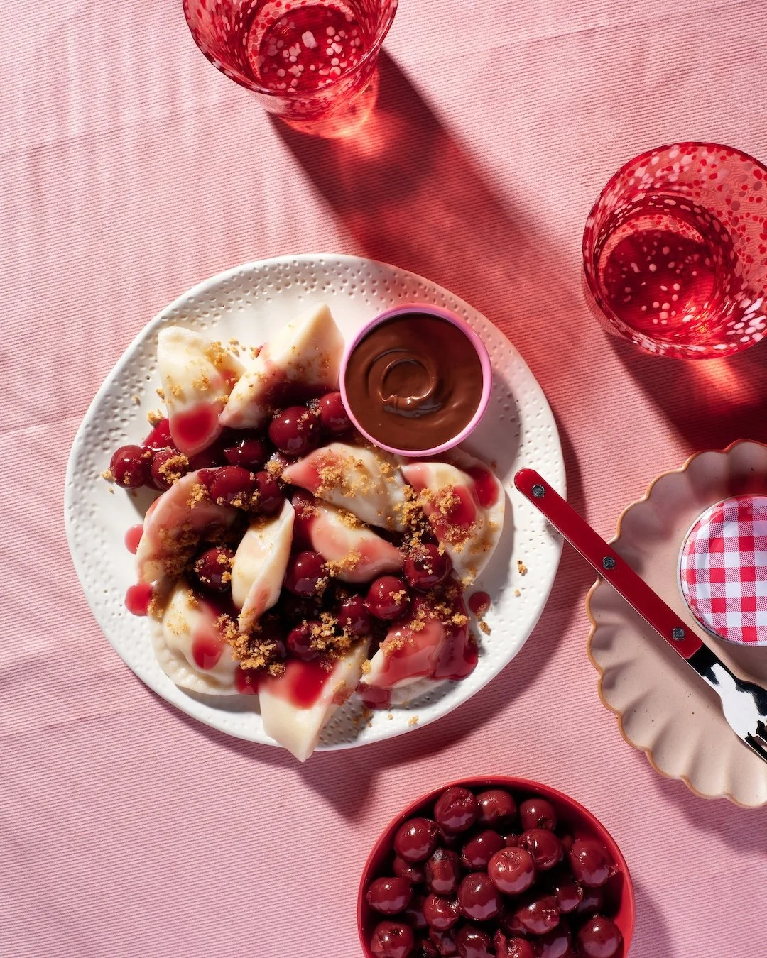 Cherry Pierogi with Nutella