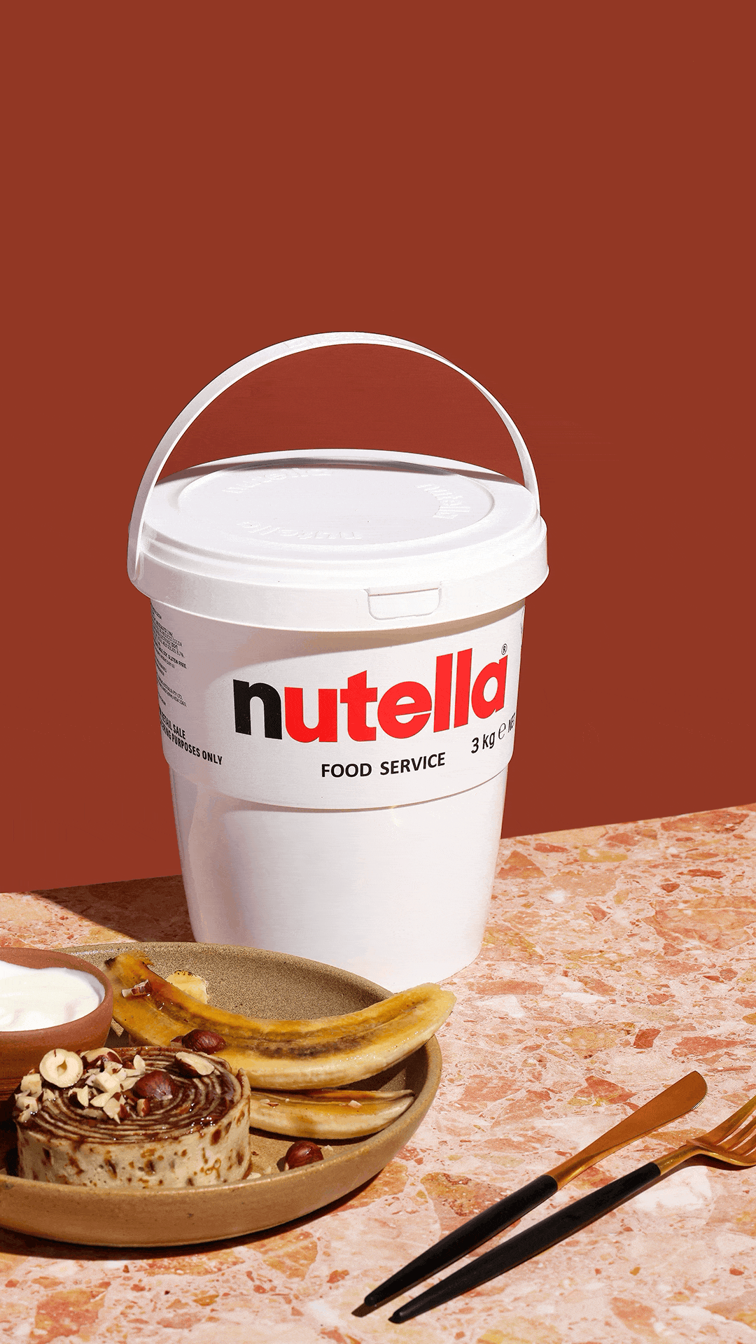 Rolled Caramelised Crepe with Nutella